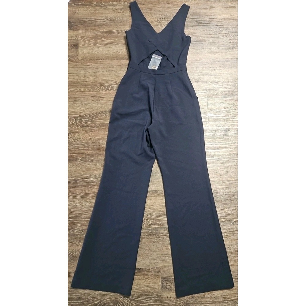 Chelsea 28 Sleeveless Cutout Back Navy Jumpsuit‎ Size 2 - Picture 6 of 14
